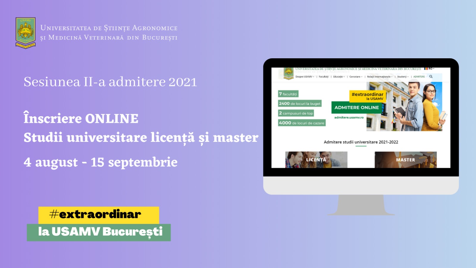 Comunicat de presă  - Admitere Sesiunea 2 - 2021-2022